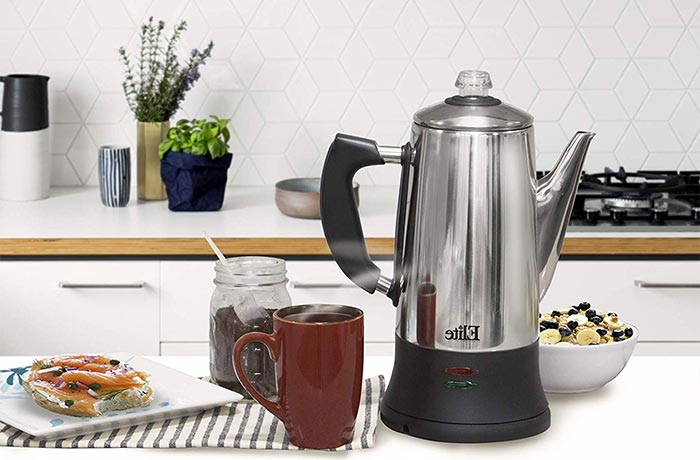 Moss & Stone Electric Coffee Percolator Stainless Steel Body